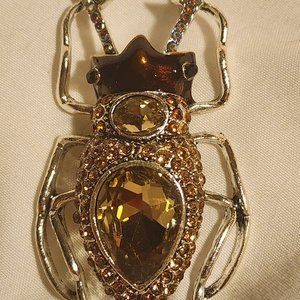 Jeweled Beetle Brooch